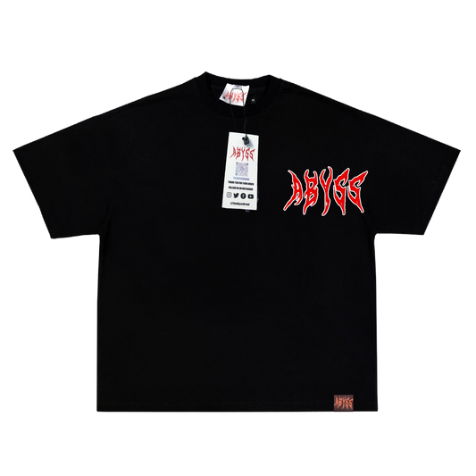 ABYSS BLACK w RED LOGO TEE